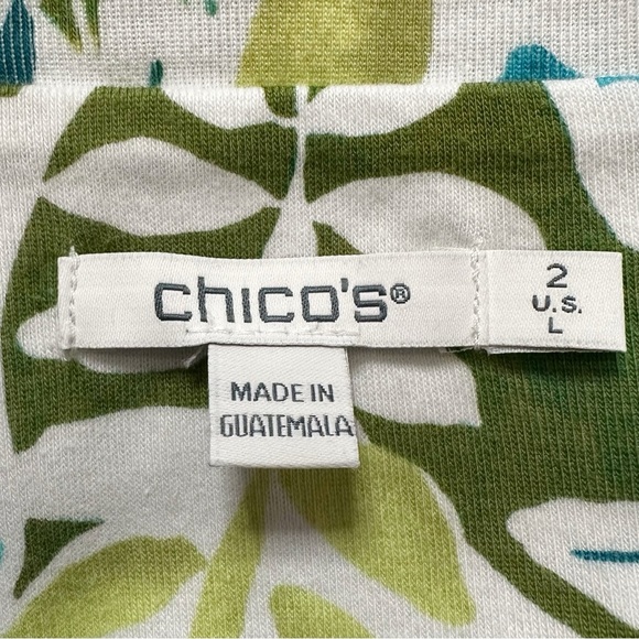 Chico's 100% Pima Cotton Palms Everyday V-neck Short Sleeves Tee, Sz Large - Picture 9 of 11